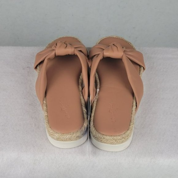 Universal Thread Sandals Women's Peachy Tan Dena Faux Leather Knot Espadrille - Picture 4 of 8
